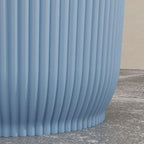 Set of 3 Round Plant Pots Outdoor 22cm for Garden Decoration, Blue