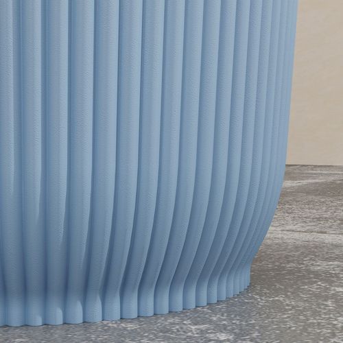Set of 3 Round Plant Pots Outdoor 22cm for Garden Decoration, Blue