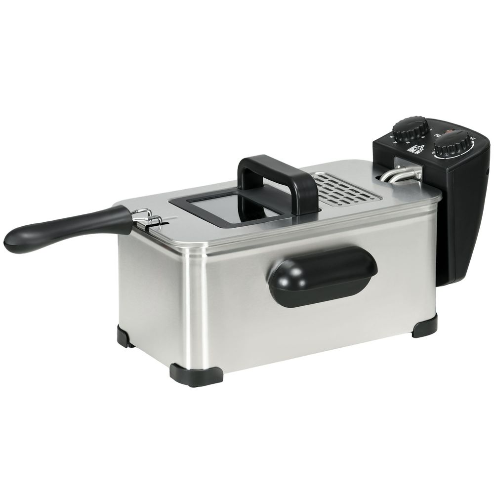 3 Litre Deep Fat Fryer with Adjustable Temperature, 60min Timer, 2000W