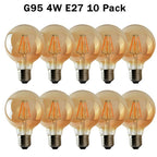 10 Pack E27 LED Edison Dimmable Vintage Amber Glass Warm white 2700K Light Bulbs