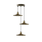 Vintage Industrial Brushed Brass Pendant Light - Metal Shade - 22cm - Easy Fit