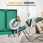 9FT Folding Table Tennis Table - Indoors/Outdoors - 8 Wheels