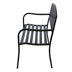 2 Person Garden Bench, Steel-Black