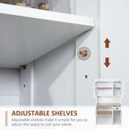 Kitchen Cupboard Storage Cabinet: Stylish + Spacious w/ Adjustable Shelves & Pull-Out Drawer
