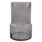 26cm Grey Smoke Glass Vase