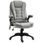 Executive Reclining Chair w/ Heating Massage Points Relaxing Headrest Grey with Soothe Detail