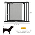 Pressure Fit Safety Gate, Auto Close, 75-103 cm, Black