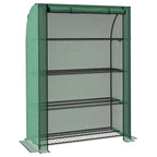 Mini Greenhouse: 4 Tier Shelves, Portable & Durable, 170H x 120W x 50Dcm, Green