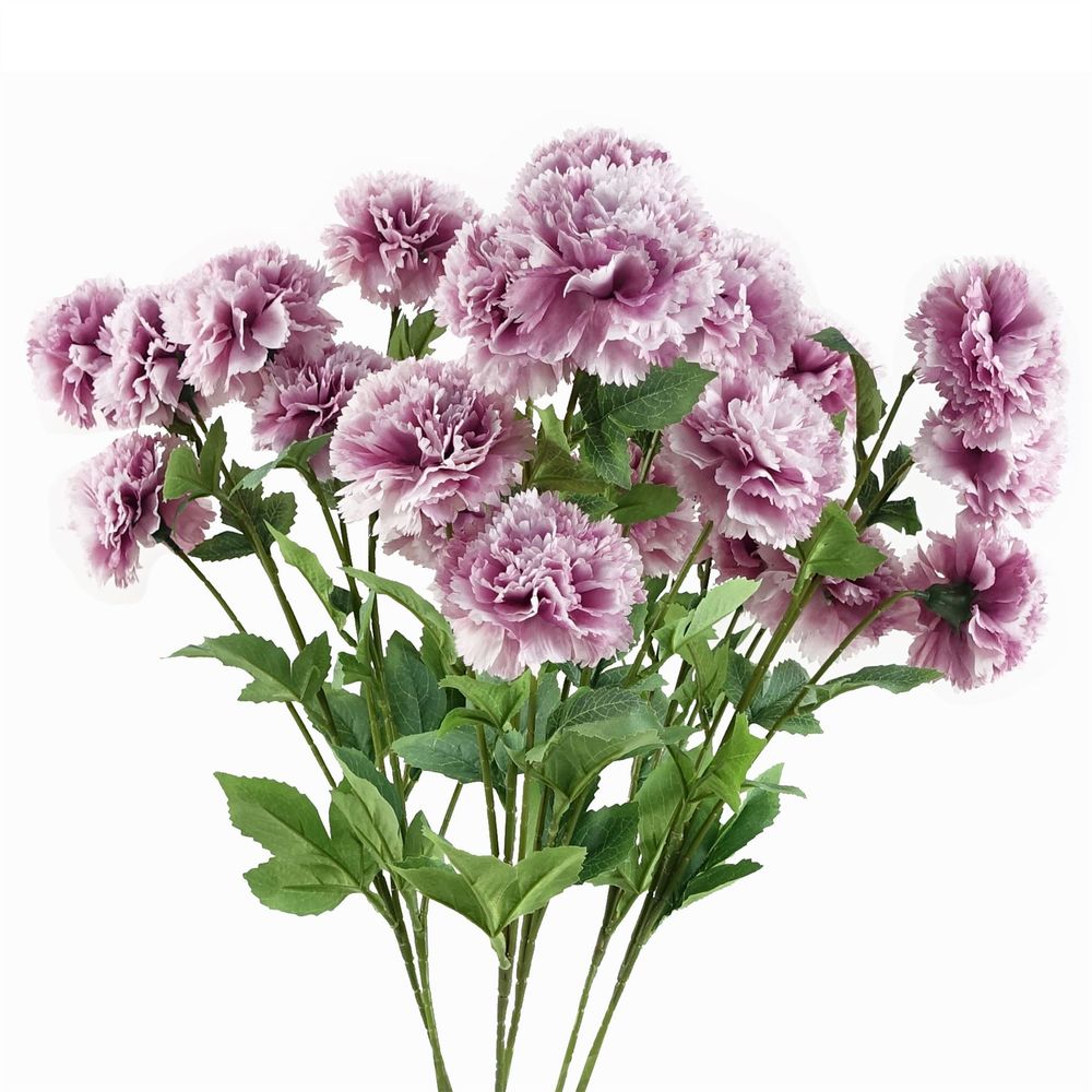 Pack of 6 x 70cm Pink Artificial Carnation Stem - 24 Flowers in Pink