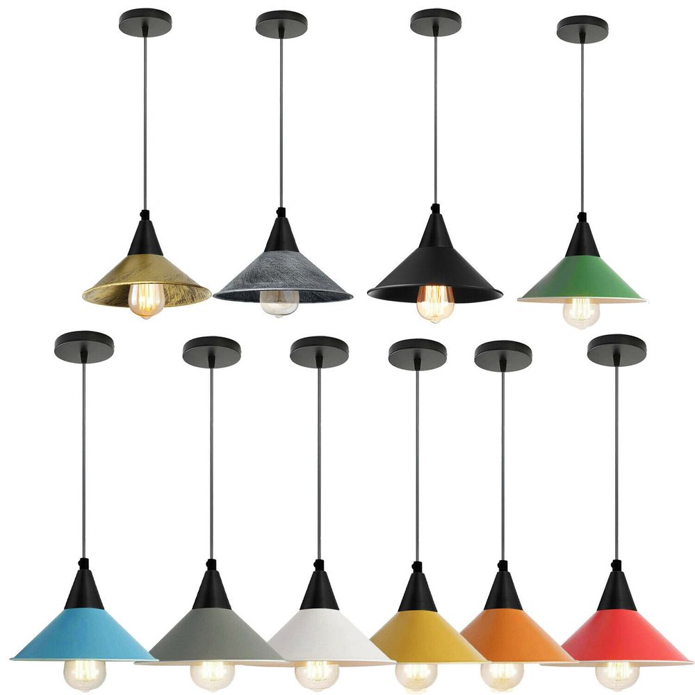 Vintage Industrial Retro Style Metal Ceiling Lamp Shade Pendant Lights, UK E27