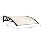 Clear Polycarbonate Curved Awning - 75x120x23 cm - UV Resistant