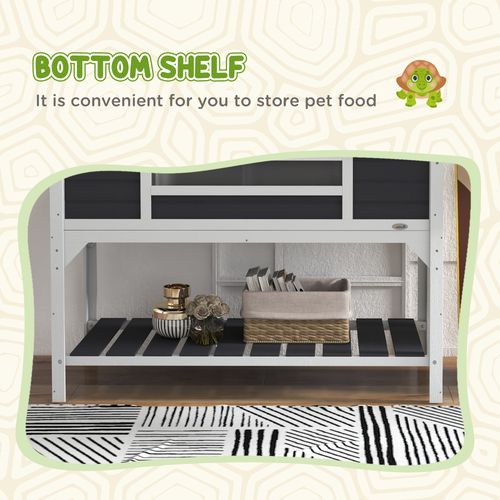 Tortoise House w/ Adjustable Lamp Holder, Openable Lid, Dual Main Houses