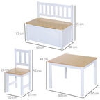 4-Piece Kids Wood Table Set w/ Storage