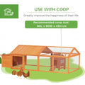 Wooden Chicken Run with Nesting Box, Openable Roof for 4-8 Chickens Ducks