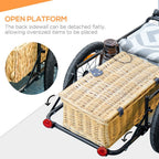 Bike Trailer w/ Foldable Storage & Pneumatic Tyres - Black