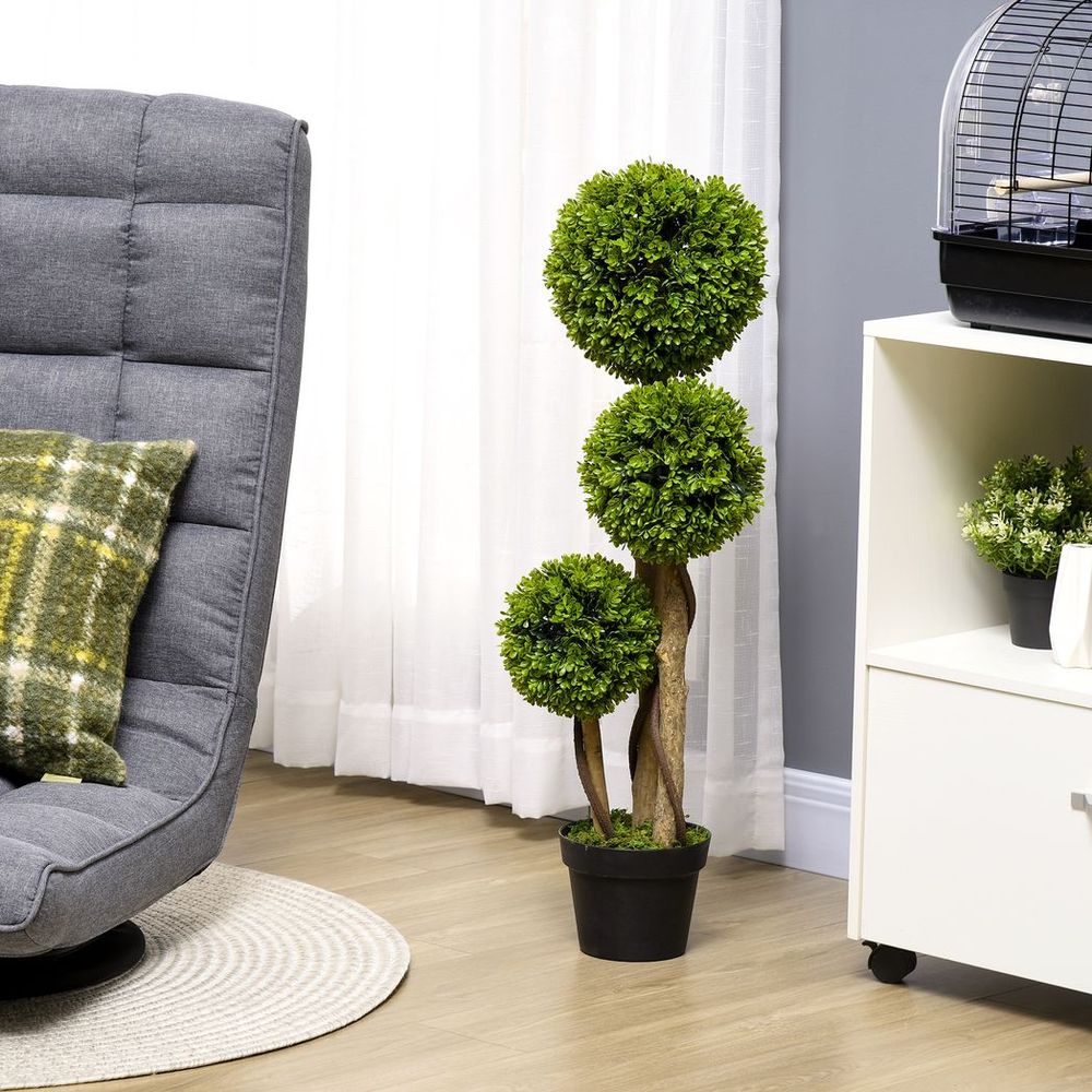 Faux Boxwood Ball Topiary - Indoor/Outdoor, 90cm