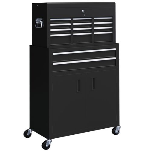 Top Chest and Roller Cabinet Combo Metal Tool Cabinet on Wheels