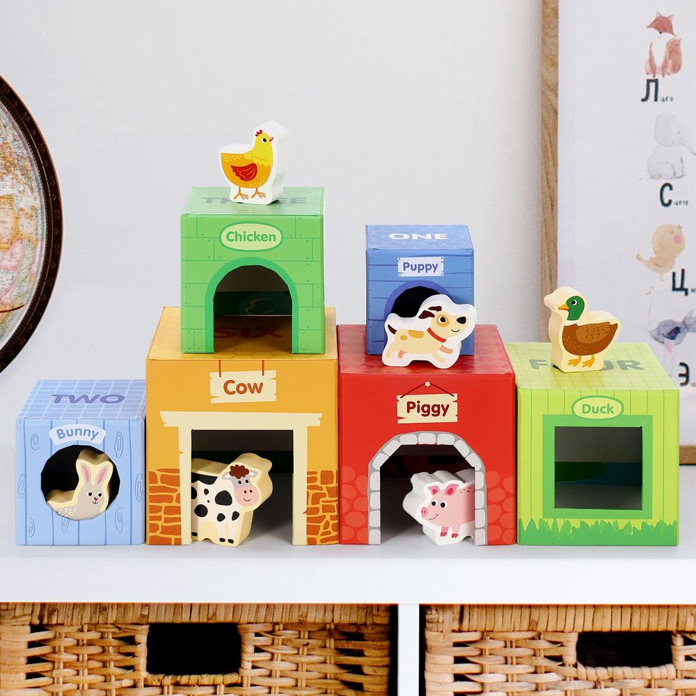 Stacking Cubes-6 Friends in Farm