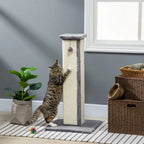 Cat Scratching Post 81cm Cat Scratcher w/ Natural Sisal Rope Hanging Ball Grey
