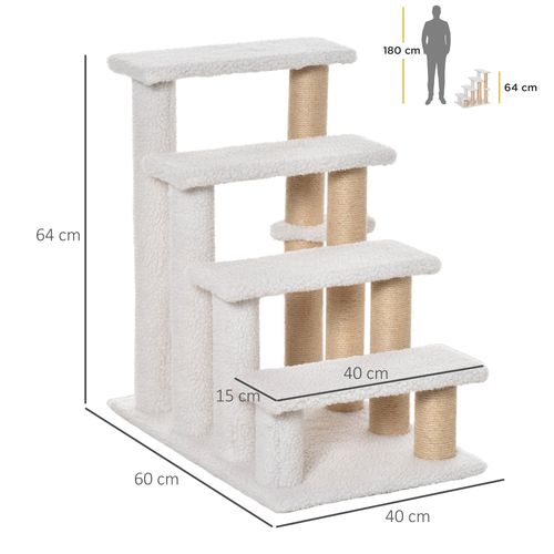 Pet Stair with 4-step Climb Ladder, Scratching Posts