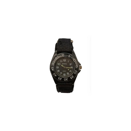 Children Black Mid Dial with Velcro Strap Easy Fasten Watch NEEDS RE-BATTERY