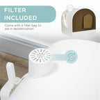 Cat Litter Box Kitten Litter Tray w/Hood, Scoop, Filter, Flap Door, 43 x 44 x 47cm - White