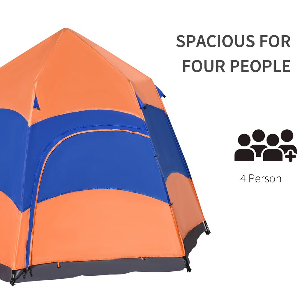 4 Person Pop Up Tent: Camping, Festival, Hiking - Family Shelter, Portable