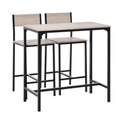 Metal Frame MDF Top Table & Bar Stool Set - Sleek Black Design