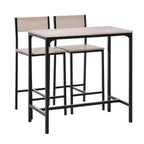 Metal Frame MDF Top Table & Bar Stool Set - Sleek Black Design