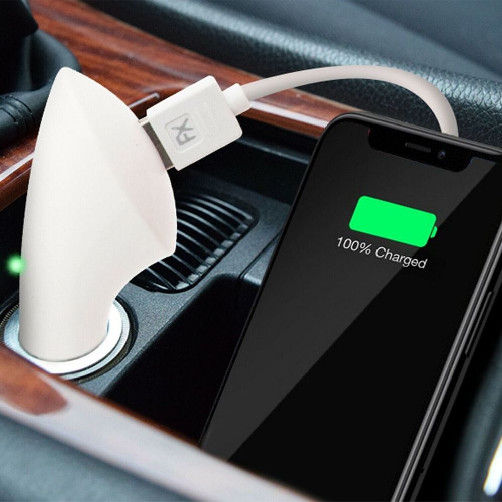 USB Car Charger 1000mA - White