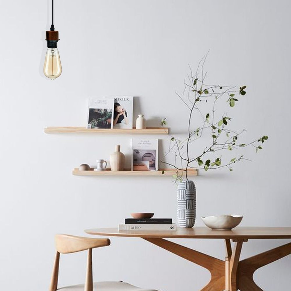 5 Pack Industrial Rustic Red Pendant Light, Lampshade Addable E27 Lamp Holder Light, E27 UK Holder Set With PVC Cable