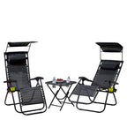 Zero Gravity Garden Chairs & Table - Adjustable, Folding, Comfortable, Durable & Stylish Furniture Set
