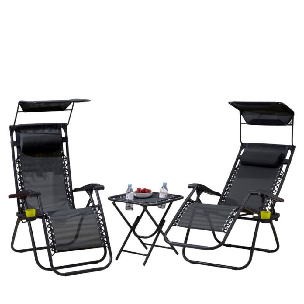 Zero Gravity Garden Chairs & Table - Adjustable, Folding, Comfortable, Durable & Stylish Furniture Set