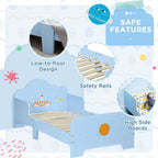 Toddler Bed w/ Space-themed Patterns, for Boy, Girls, Ages 3-6 Years