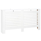 Modern Radiator Cover Cabinet Slatted Design MDF White Medium
