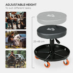 Adjustable Mechanic Stool with Tool Tray & Wheels: The Workshop Companion!