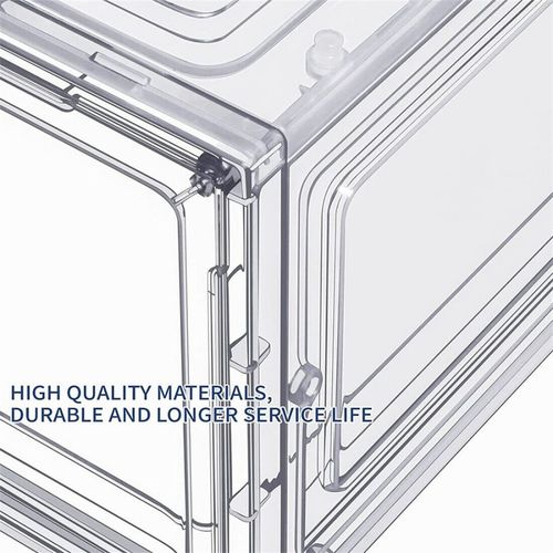 6 Pack Transparent Shoe Storage Boxes Hard Plastic Stackable Shoe Box Organiser