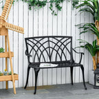 2-Seater Cast Aluminium Garden Bench Loveseat: Ergonomic & Stylish