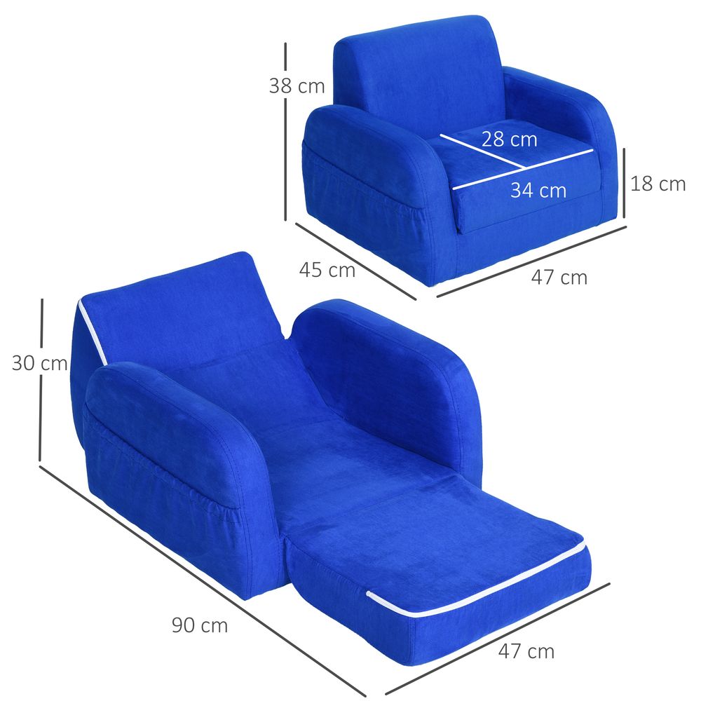 2-in-1 Kids Sofa: Armchair, Bed, Couch - Toddler Sofa, Baby Bed - Fold Out, Flip Open - Durable & Stylish