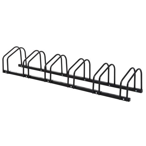 6 Bike Parking Rack Locking Storage Stand Holder Floor Wall Mount Black