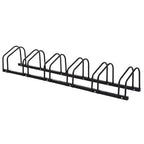 6 Bike Parking Rack Locking Storage Stand Holder Floor Wall Mount Black