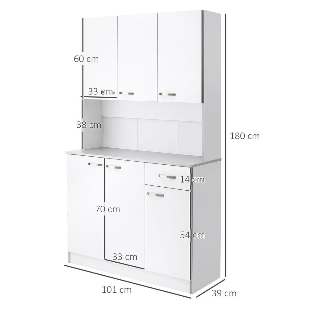Freestanding Kitchen Cupboard, Storage Cabinet with Doors, Drawer