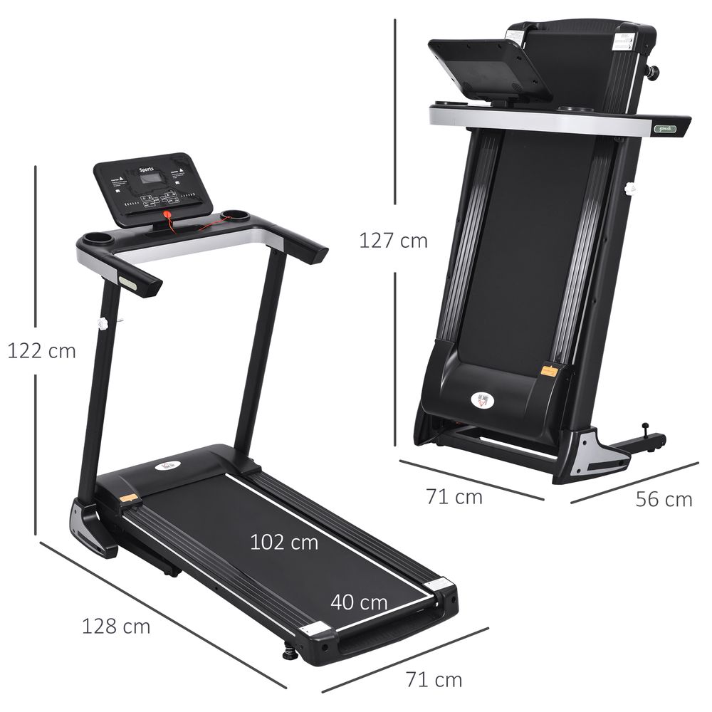 High-Speed Folding Treadmill - 500W Motor, 12km/h, Preset Programs
