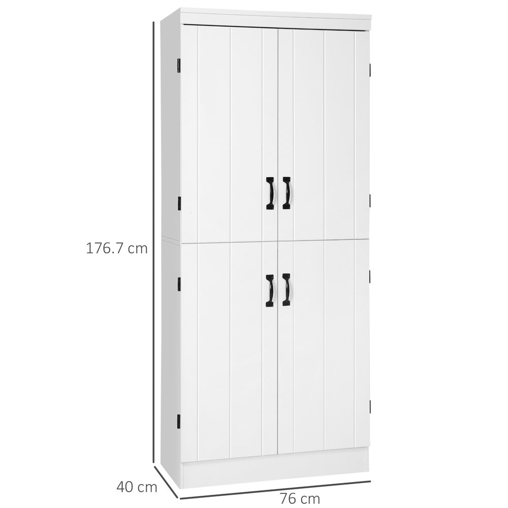 4-Door Kitchen Cabinet - White - Modern Design - Ample Storage