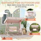 Kids Garden Swing Chair, Swing Seat with Adjustable Canopy, Pink