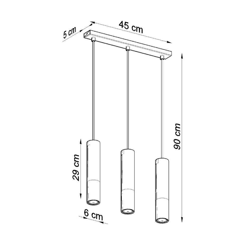 Pendant lamp steel Loopez modern Design GU10 with 3x40w Detail