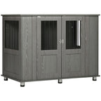 Large Dog Crate Cage - Indoor End Table Kennel, Grey