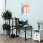 Stylish Computer Desk - 4-Tier Bookshelf - Home Office - Space-Saving - Multifunctional