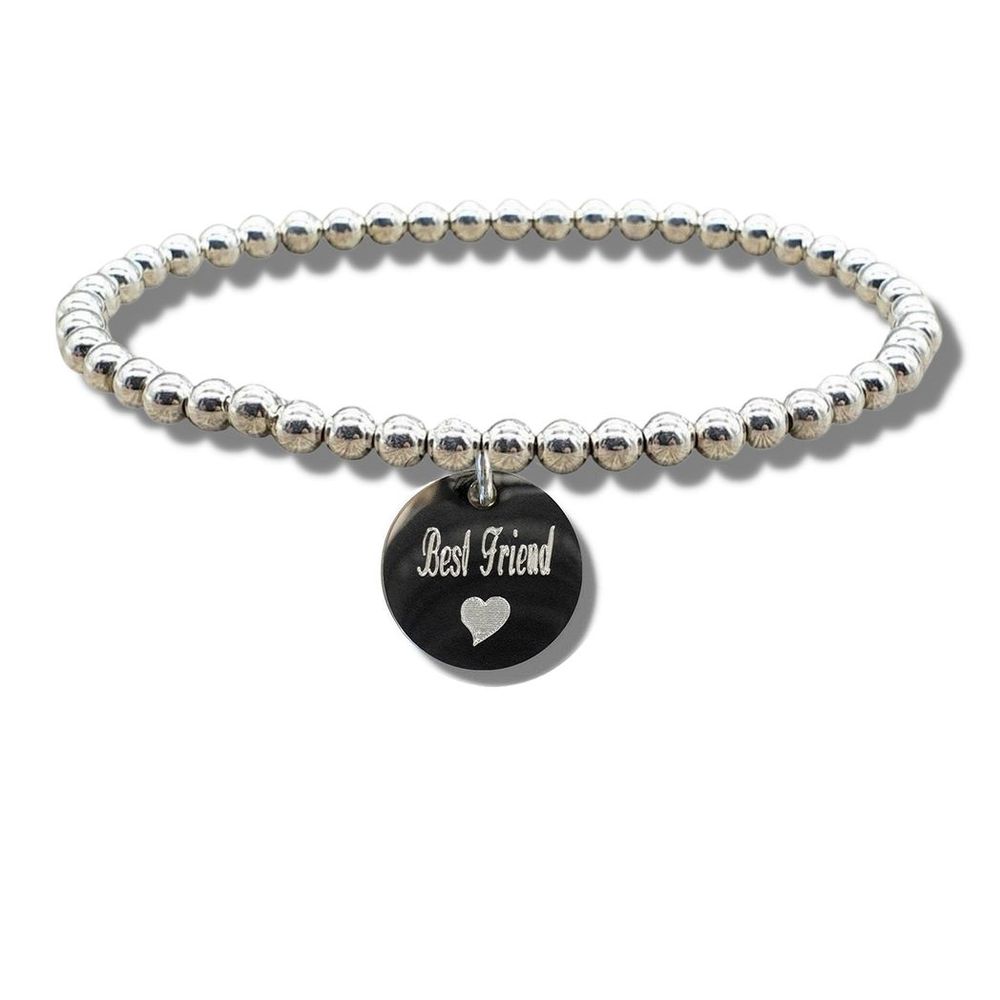Best Friend Disc Bracelet & Heart Symbol - Ideal Birthday or Christmas Gift