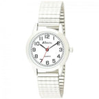 Ladies Bold Number White Dial Expander Bracelet Watch